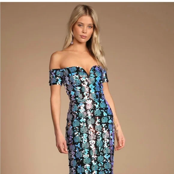 green emerald velvet dress Eileen Black Sequin Cape Sleeve Maxi Dress  Frock and Frill